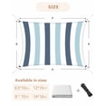 thumbnail image 5 of Blue Aqua Striped Sun Shade Sail 12'x16' Rectangle Outdoor Shade Canopy, Farmhouse Stripe Art Porch Shades Outdoor Sun Blocking Screen, Sunshade Cloth Covers for Patio/Deck/Garden, 5 of 5