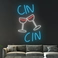 thumbnail image 4 of Handmadetneonsign Cin Cin Neon Light, Cheers Neon Sign, Wine Drink Led Light, Cocktail Bar Pub Sign, 4 of 5
