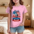 thumbnail image 2 of Toddler Girl's USA 250th Anniversary T Shirt Patriotic American Flag Eagle Print Sleeve Tops Soft Casual Tee for 1776-2026 US 250 Years Gifts Gibobby,2-3 Years,Pink, 2 of 5