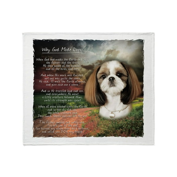 CafePress - Why God Made Dogs Shih Tzu Throw Blanket - Soft Fleece Throw Blanket, 50"x60" Stadium Blanket