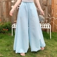 thumbnail image 6 of Women's Printed Bandage Pants, Elastic Waist With Pocket Detail, Casual Wide Leg Trousers For Boho Fashion Mint Green L, 6 of 6