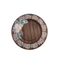 thumbnail image 2 of Balsa Circle 25 Brown 8 in Wood Print Disposable Dessert Paper Plates Floral Lace Trim Party Decorations, 2 of 8