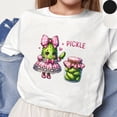 thumbnail image 4 of Delliss Girls Clothes Summer Short Sleeve Round Neck Top T-shirt Pickled Cucumber Print Fashion Clothing Sets, 4 of 8