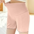 thumbnail image 3 of WMTBSRSW Lace Trim Maternity Shorts Stretchy Adjustable High-Rise Pregnancy Underwear Seamless Lightwieght Lounge Sleep Pajama Shorts, 3 of 5