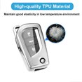 thumbnail image 6 of Key Fob Cover Case for Toyota Soft TPU Key Holder 2/3/4 Button Full Coverage Smart Car Key Protector with Leather Keychain Lanyard for RAV4 Corolla Camry Highlander Tundra Fortuner,Silver, 6 of 7