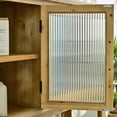 thumbnail image 4 of GDF Studio 59" Rustic Cabinet with Glass Doors and Shelf, Farmhouse Storage Console, Natural Wood, 4 of 8