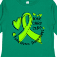 thumbnail image 4 of Inktastic Love, Care, Cure Lymphoma Awareness Lime Green Ribbon Hearts Boys or Girls Long Sleeve Toddler T-Shirt, 4 of 5