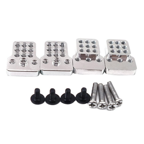 Amortiguador de Torre de Amortiguador Trasero / Delantero de Aluminio de 4 Piezas para 1/16 WPL 1695 C14 C24 Piezas de Actualización de Coch plata CUTICAT Cesta de amortiguador de 4 piezas