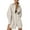 Khaki, variant on Womens Button Up Long Sleeve Mini T Shirt Dress Lapel Collar Pleated Flared Short Dresses White S