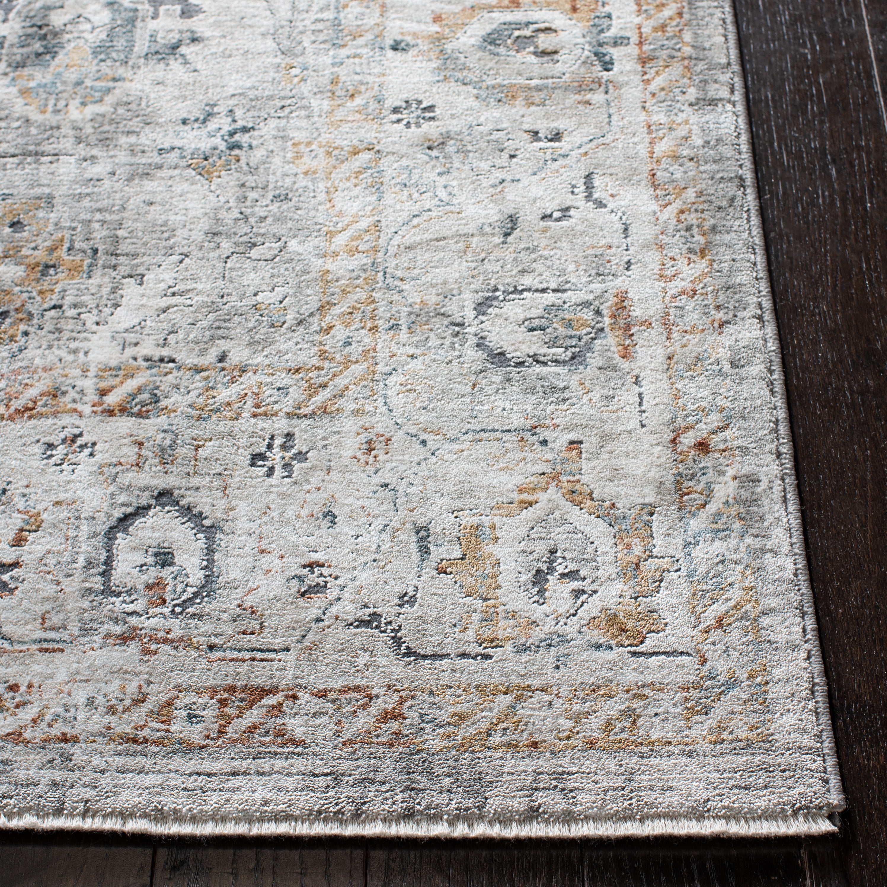 Safavieh Dream Terrance Modern Polyester Runner Rug, Ivory/Light Gray, 2' x 8'
