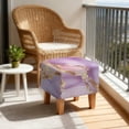 thumbnail image 4 of SCRAWLGOD Marble Pattern Golden Violet Ottoman Cover, Square Ottoman Cover Footrest Sofa Slipcovers Stool Covers Soft Footstool Covers Slipcovers Stretch Furniture Protector with Anti-Slip Band, 4 of 7