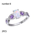 thumbnail image 3 of Anillos de cristal Sonducket 2 piezas Joyería de aleación de moda para mujer Talla 8, 3 of 6