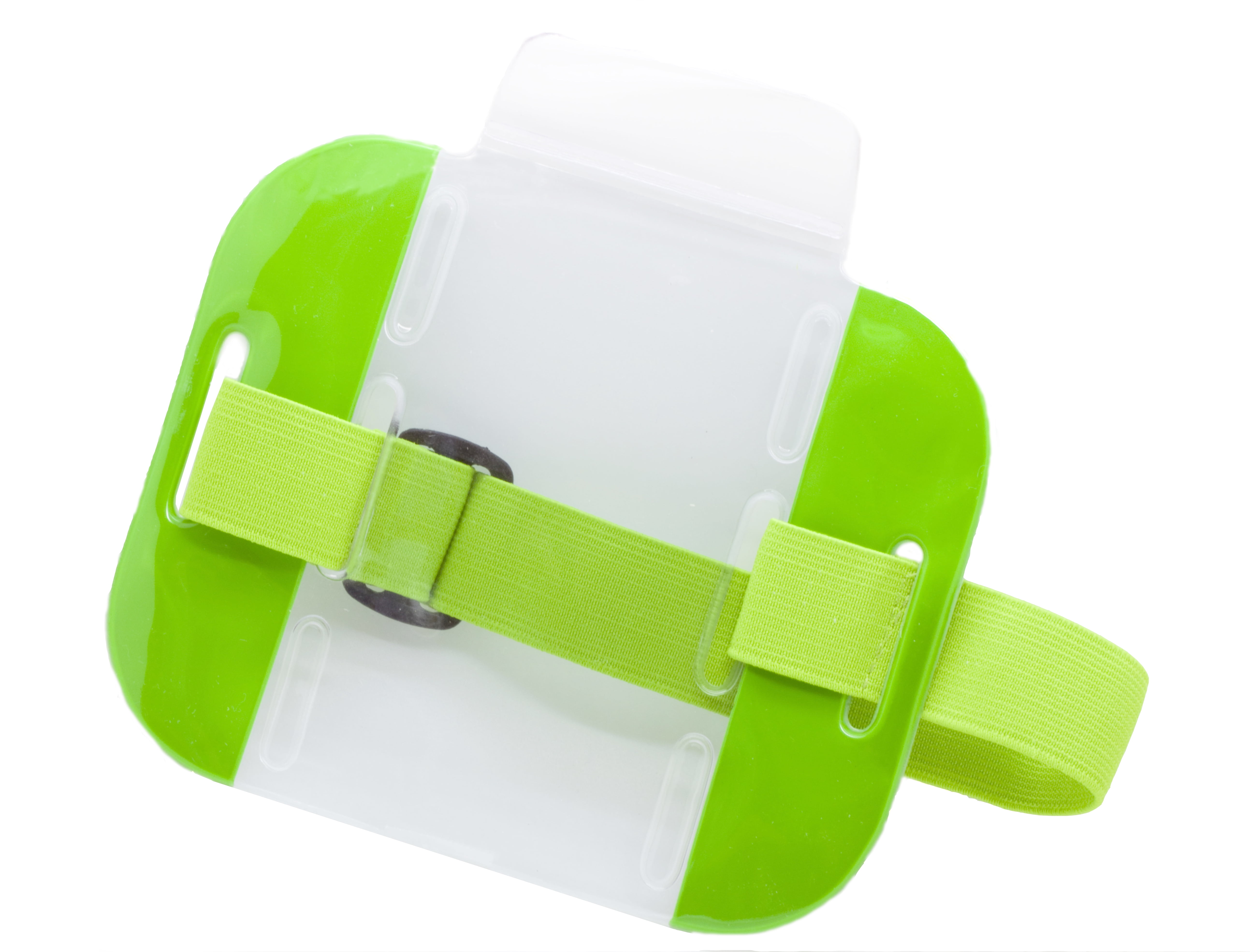 Reflective Green Armband Badge Holder with Adjustable Strap - Pack of 50 pcs