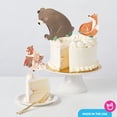 thumbnail image 2 of Big Dot of Happiness Woodland Animals Cake Topper Set, Forest Baby Shower or Wild One Birthday Party Dessert Decorations with Bear Fox Deer Designs – 3 Count, 2 of 5