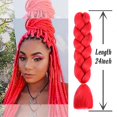 thumbnail image 2 of Extensiones de cabello rojo azul para trenzar extensiones de cabello de colores 24 pulgadas Ombre Jumbo trenzado cabello fibra sintética de alta temperatura trenzas torcidas cabello para mujeres niñas, 2 of 5