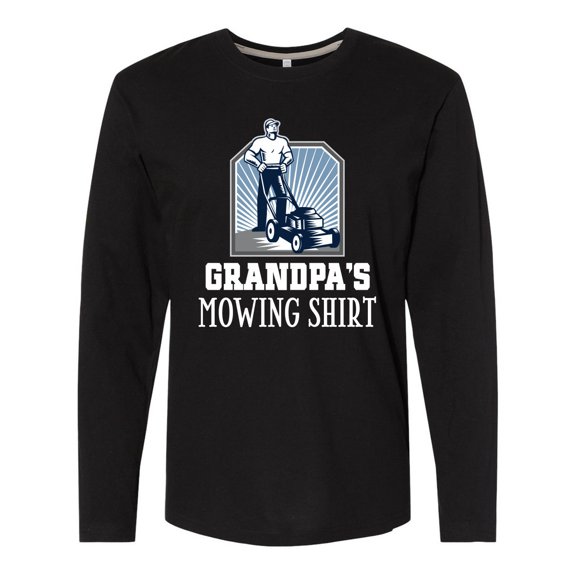 Inktastic Grandpa Funny Lawn Mowing Long Sleeve T-Shirt