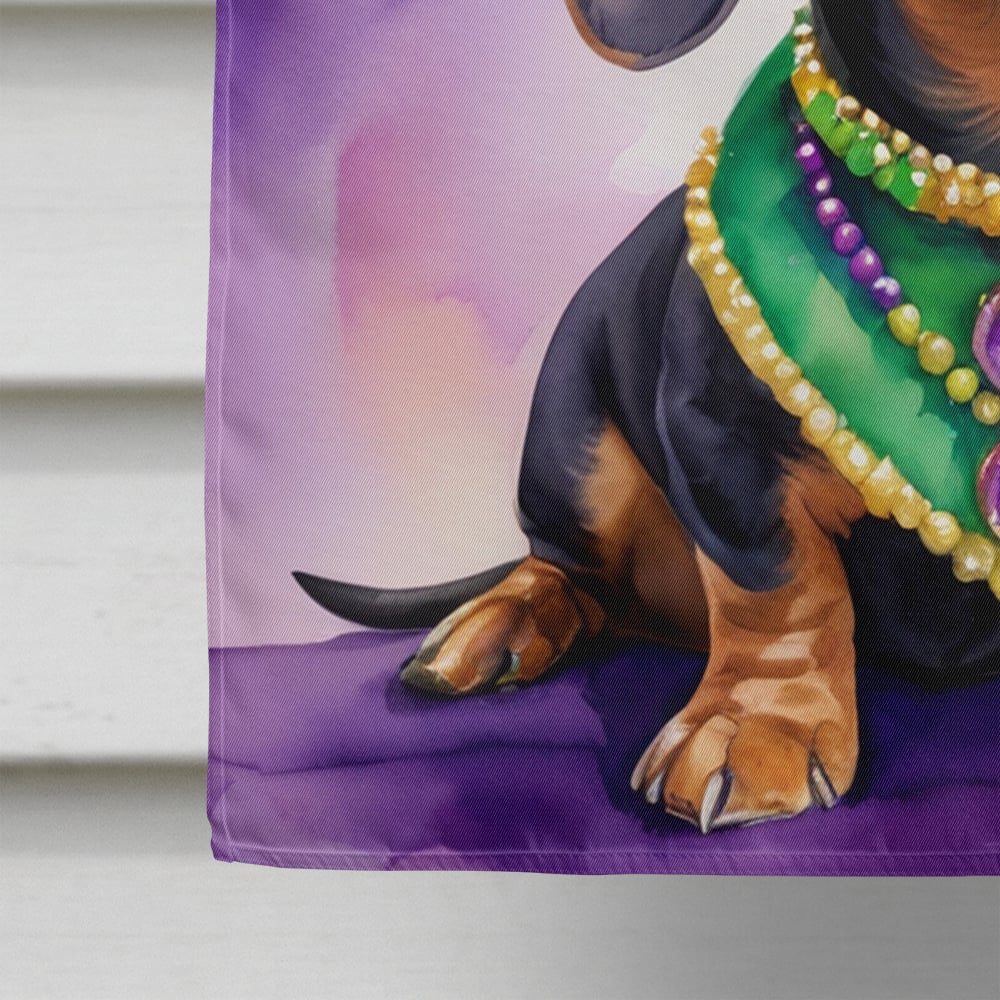 Dachshund King of Mardi Gras House Flag 28 in x 40 in