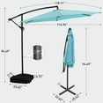thumbnail image 4 of Ainfox 10ft Cantilever Offset Patio Umbrella with Sandbags Weighted Base and Cross Base - Outdoor Market Umbrella, Easy Tilt Adjustment,Blue, 4 of 7