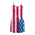 thumbnail image 3 of Hxshgdsn 250 Anniversary Cami Tank Tops Womens Plus Size July 4th Distressed American Flag Print Spaghetti Strap Swing Dress（Light Blue/4XL）, 3 of 3