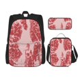 thumbnail image 1 of Balery Red Meat Mochila escolar 3 en 1 para niños: mochila resistente con lonchera térmica y estuche para lápices. Mochila escolar para niños y niñas., 1 of 7