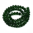 thumbnail image 2 of 1 Strand Glass Beads Strands Faceted Rondelle Dark Green 10x8mm Hole: 1mm 65~66pcs/strand 20.8~21.2 inch(53~54cm), 2 of 4