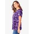 thumbnail image 4 of Roaman's Women's Plus Size Ultimate Cotton Crewneck Short Sleeve Swing Tee, 4 of 6