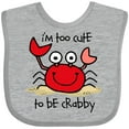thumbnail image 3 of Inktastic Too Cute Crab Boys or Girls Baby Bib, 3 of 4