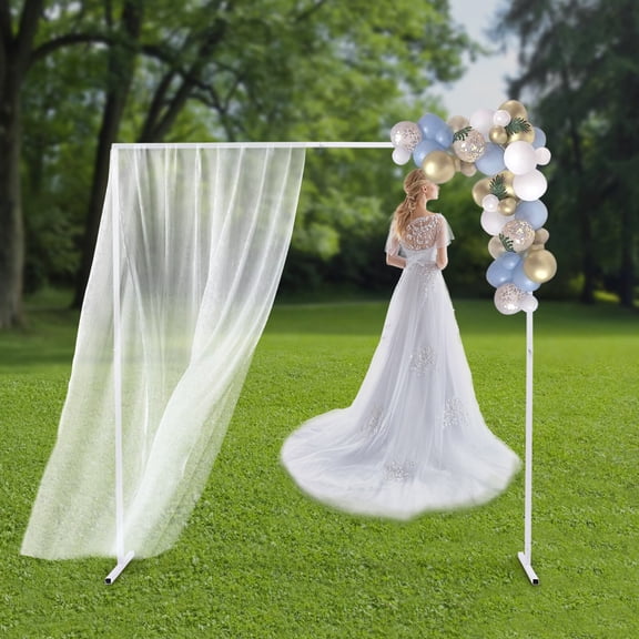Square Arch Stand, Square Wedding Arch Metal Wedding Arch Background Stand Balloon Arch Stand Balloon Arch Frame for Wedding Party Events Frame Decoration (6.6FT White Square Stand)
