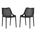 thumbnail image 2 of WestinTrends Playa Outdoor Stackable Modern Plastic Dining Chairs (Set of 2), Black, 2 of 13