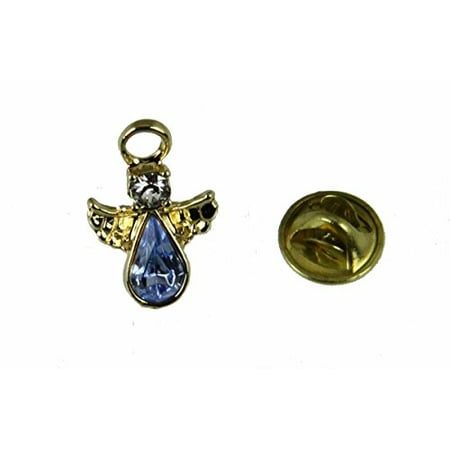- December Crystal Birthstone Guardian Angel Lapel Pin Brooch Tie Tack