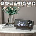 thumbnail image 3 of Projection Alarm Clock, Digital Alarm Clock with 180Rotatable Projector and Clear LED Large Display, USB Charger, 12/24H Time Date Temp Display, Adjustable Brightness Digital Clock for Bedroom, Black, 3 of 7