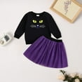 thumbnail image 2 of Gubotare Toddler Fall Outfits 2pcs Toddler Girl Hoodie Sweatshirt and Skirt Set Girls Birthday Party Outfit Size 3T 4T (Black,3-4 Years), 2 of 5