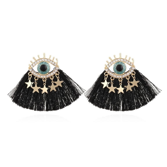 Heart Evil Eye Earrings for Women,Big Devil Demon Eye Dangle Drop Earrings,Statement Fashion Earrings Y2k Fashion Jewelry(black)