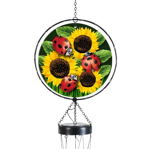 Briarwood Lane Ladybugs and Sunflowers Illuminated Wind Chime