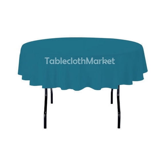 10 Pack 72" Inch round Polyester Tablecloth 24 COLOR Table Cover Wedding Banquet", (Color: Turquoise Blue)