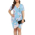 thumbnail image 1 of POSESHE Women's Plus Size Dresses, Deep V Neck Sexy Body Wrap Casual Dress, 1 of 5