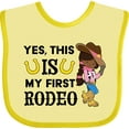 thumbnail image 3 of Inktastic Yes, This is My First Rodeo- Cowgirl in Hat and Boots Girls Baby Bib, 3 of 4