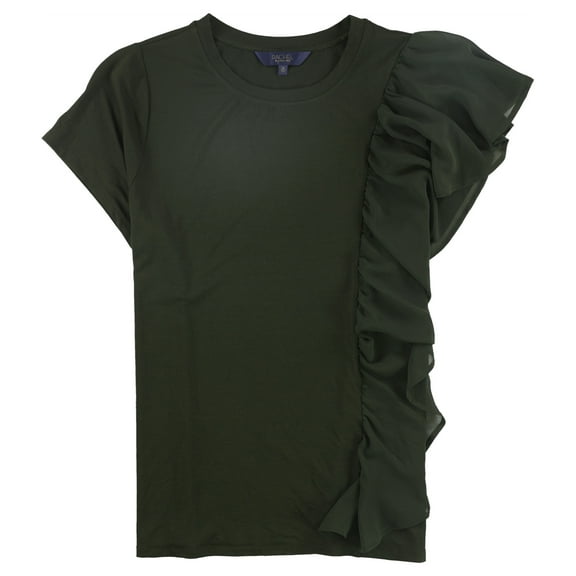 Rachel Roy Womens Natalia Embellished T-Shirt, Green, Plus Size, 0X