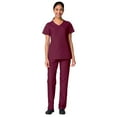 thumbnail image 1 of Maevn Red Panda Women's Curved Mock Wrap Top & Full Elastic Cargo Pant Scrub Set, 1 of 5