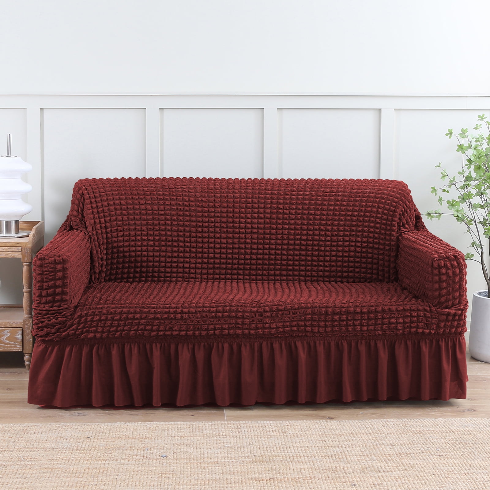 SZYJ Sofa Slipcover with Skirt, 1 Piece Fitted Couch Cover High Stretch