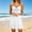 White, variant on NominalSnug Dresses for Women Spaghetti Strap Sleeveless Mini Dresses Lace up V Neck Babydoll Summer Dresses