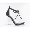 thumbnail image 2 of Cape Robbin Magnetic Black Translucent Wedge High Heel Tie Up Open Toe Sandal (7.5, Black), 2 of 4