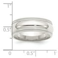thumbnail image 3 of 925 Sterling Silver Polished 8mm Comfort-Fit Double Milgrain Size 7 Band Ring -  Jewelry Gift for Mom, 3 of 5