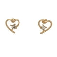 thumbnail image 2 of Women's Gold Heart with Crystal Ear Sense Stud Earrings by Howard's, 2 of 3
