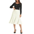 thumbnail image 2 of INSPIRE CHIC Women's Below Knee Lenght High Waist Fishtail Office Midi Skirt S Beige, 2 of 5