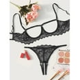 thumbnail image 4 of Gibobby Conjuntos de bragas de encaje Ropa Dormir Mujer Sexy Accesorios erotico Ropa Sexi para Mujer lencería de Princesa Brasier y calzon Mujer Tanga Sexy Mujer(Negro, G), 4 of 5