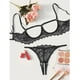 thumbnail image 4 of Gibobby Conjuntos de bragas de encaje Ropa Dormir Mujer Sexy Accesorios erotico Ropa Sexi para Mujer lencería de Princesa Brasier y calzon Mujer Tanga Sexy Mujer(Negro, G), 4 of 5