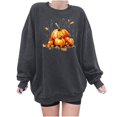 thumbnail image 2 of Meichang T-Shirts de l'Action de Grâce pour Femmes Chandails en Molleton Graphiques Citrouille Merci Chandails en Molleton à Manches Longues Col Rond Surdimensionnés, 2 of 4