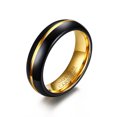 thumbnail image 1 of Men Thin 6mm Black Tungsten Carbide Rings Wedding Party Jewelry, 1 of 5