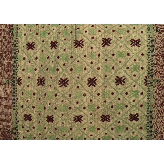 Ahgly Company Indoor Rectangle Oriental Brown Modern Area Rugs, 5' x 7'